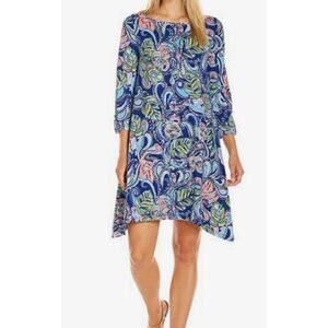 Lilly Pulitzer Edna Swing Shift dress Size Medium Hanging with Fronds Print